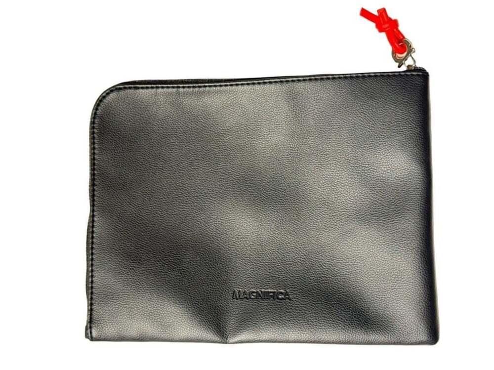 Salvatore Ferragamo Magnifica Pouch Black Vegan Leather